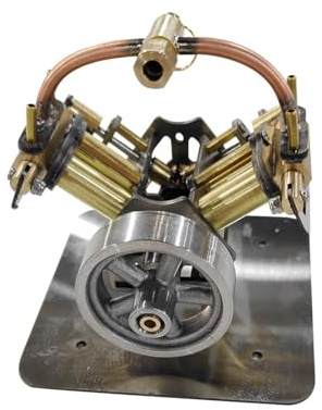 RCARTOYRTR Kit de modèle de moteur à vapeur, 90 x 85 x 70 mm, mini V4 sans chaudière, pour maquette de bateau, modèle de voiture et petits générateurs, kit d'éducation en sciences physiques, cadeau