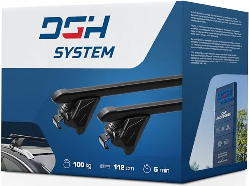 DGH System Bacas Barras de Techo RIELES Compatible con Opel Zafira C Tourer MONOVOLUMEN 5-Puertas 2012-2019 MAX 100 kg 112 cm Acero