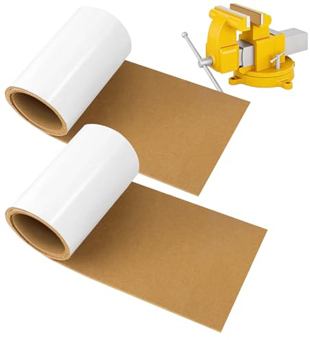 2 Rolls Felt Vise Jaw Lining 36 x 5.91 x 1/8 Thick Felt Soft Vise Jaw Pads Felt Sheet Covers for Woodworking Vice Lining Clamp Faces (with Pressure Sensitive Adhesive) (Brown)