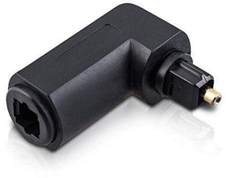 CABLEPELADO Adattatore ottico digitale TosLink | Adattatore audio Toslink | Maschio a Femmina | Angolo 90° | PVC | Nero