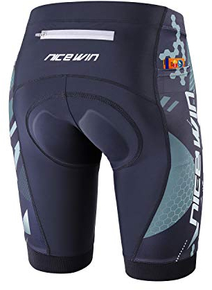 NICEWIN Radlerhose Herren mit Sitzpolster 4D Gepolsterte Fahrradhose kurz Atmungsaktive schnelltrocknende stoßfeste Herren Fahrrad Hosen Radhose