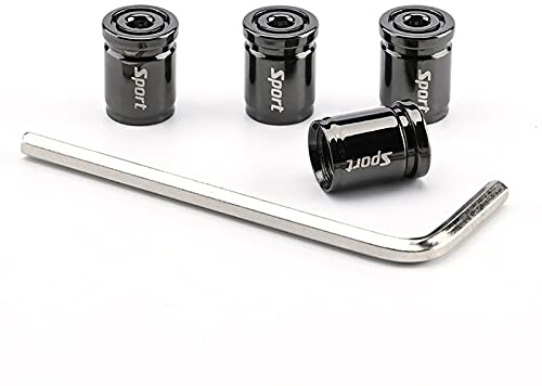 4 unidades de tapas de válvula antirrobo, tapas universales para neumáticos de coche, moto, bicicleta, cubiertas de polvo para válvulas de rueda (bala/negras)