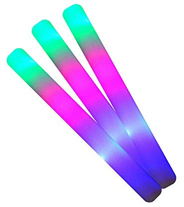 10 bâtons de mousse lumineux LED 48 x 4 cm (Multicolore)