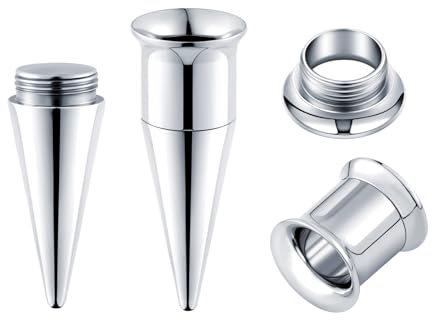 Longbeauty 8G-13/16 Edelstahl Ohr Dehnstäbe Tapers Plugs Tunnels Ohrpiercing Ohrdehner Ohrstrecker Stretching Kit, Silber, Stil A, 18MM