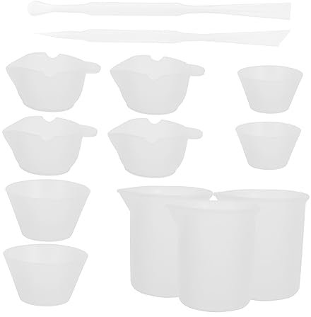 BELLIFFY Silikon-messbecher-werkzeugsatz Für Harz Mischen Abmessen Mit Antihaftbeschichtung Und Klaren Skalen Flexibel Wiederverwendbar