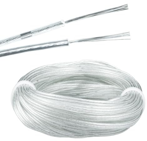 Urcianow 10M Transparente Kabel 2 Adrig 2x0.08 mm² Transparente Parallele Kabel 28AWG PVC Durchsichtiges Elektrokabel for Household Appliances with Low Power Consumption