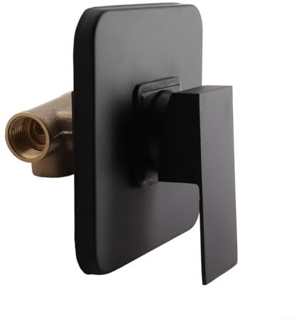 Hasaller Robinet mitigeur de douche encastré en laiton à levier unique pour salle de bain (noir)