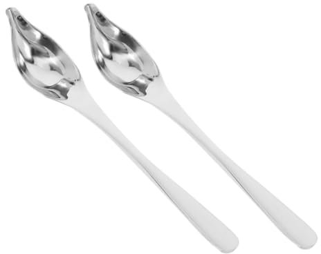 Zerodeko 2 Cucchiai Da Disegno E Da Impiattare: Cucchiai Per Salsa in Acciaio Inossidabile - Cucchiaio Decorativo Portatile in Metallo Con Impugnatura Ergonomica Per Decorare Torte