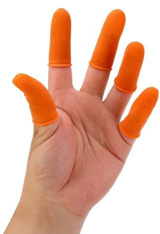 LICAEVEY Large Finger Cots Disposable Latex (100 Pack) - XL Size Protective Sleeves for Bandaged Fingers, Electronics Work & Crafts