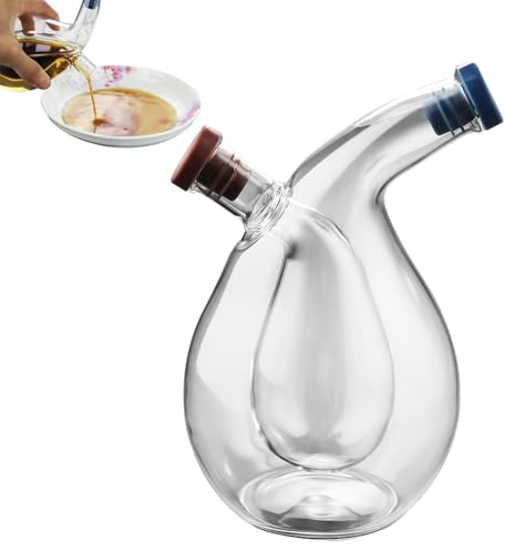 Oliera e aceto – 2 in 1 trasparente aceto dispenser da cucina – trasparente 2 in 1 olio d'oliva e dispenser bottiglia