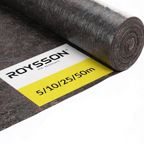 Malervlies 25m x 1m - Abdeckvlies 180 g/m² mit PE Anti-Rutsch Beschichtung - Saugstarkes Bodenschutzvlies - Robust, Rutschfest und Reißfest