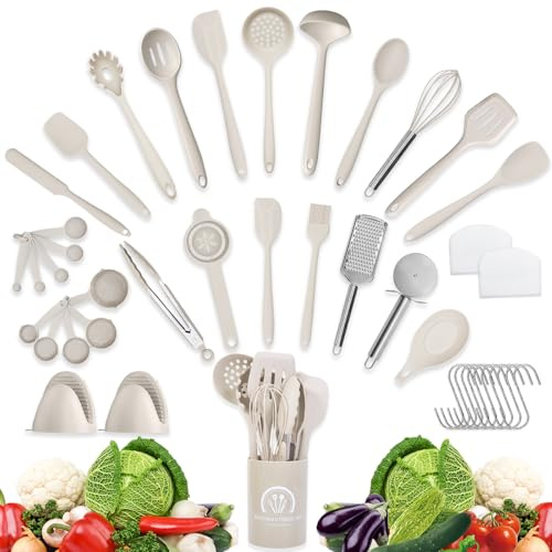 Tbintul 43 pièces silicone ustensiles de cuisine set ustensile cuisine cuisine accessoires