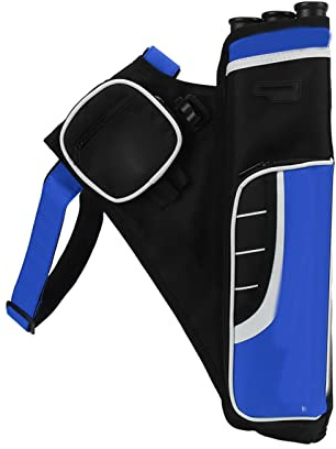 POENVFPO Quiver Archery Quiver Holder 3-Tubes Hip Bag with Adjustable Belt for Compound Recurve Bow Hunting Target Practice (Blue)
