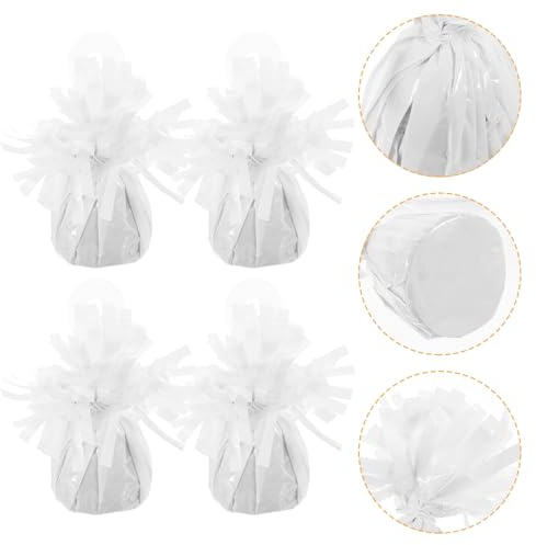 GARVALON Pesi per Palloncini da Festa 6 Pezzi, Base Appesantita Bianca per Palloncini ad Elio, Ciondoli Decorativi Riutilizzabili per Matrimoni e Compleanni All’aperto
