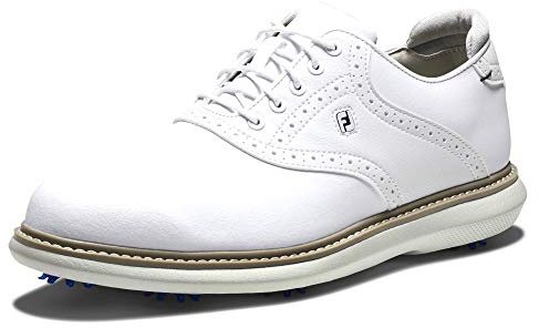 FootJoy Men's FJ Traditions Golf Shoes, White, 9.5 UK