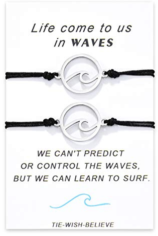 Jeka Wave Bracelets Friendship BFF Bracelets Matching Bracelets Set String Rope Jewelry Gift