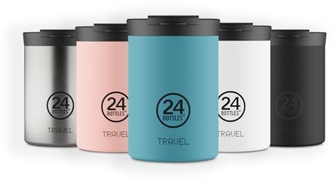 24BOTTLES Travel Tumbler - Tazza Termica da Viaggio, Caffe, Te, Bevande Acciaio Inox, 350 ml, Termos Caffè 100% Ermetico, 6hHot/24hCold, Borraccia Termica Mug, Design Italiano, Powder Blue