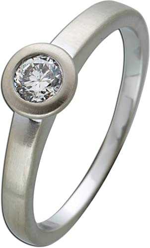 Ch.Abramowicz Platin 950 Verlobungsring Solitär Brillant 0.30ct W SI 19