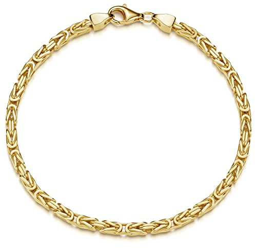 Materia Vergoldetes Armband Herren - 21cm Königskette 925 Sterling Silber SA-152-21cm