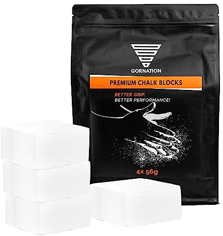 GORNATION Premium Chalk Blöcke, Kreide für die Hände, Magnesium für Calisthenics, Fitness, Gewichtheben, Bodybuilding & Turnen, Bester Grip im Gym & beim Bouldern, 4 x 56 g