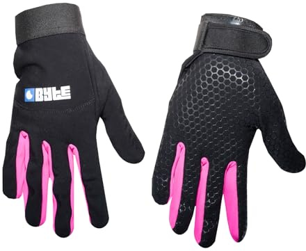 BYTE SKIN HOCKEY GLOVES BLACK PINK (MEDIUM)