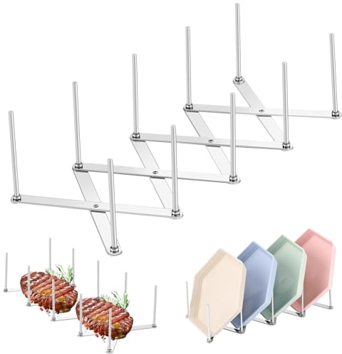 WUGU Porta Coperchio in Acciaio Inox, Estensibili Supporti per Coperchi di Pentole, Organizer Pentole Porta Piatti da Mobile per Attrezzi da Cucina Salva Spazio