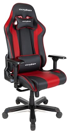K99 Chaise de Gaming, Simili Cuir, Noir/Rouge, B/H/T: 70/133-140/70 cm