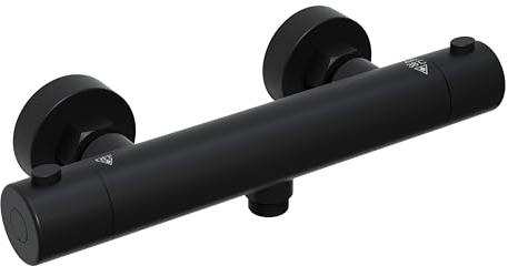 Görbach Miscelatore Doccia Termostatico, Rubinetto per Doccia, Rubinetto per Vasca Termostatico con Controllo Costante Della Temperatura, Nero