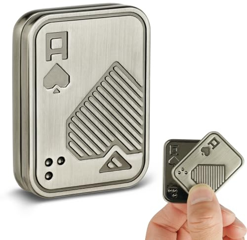 HOTUT Poker Fidget Slider Toy, Jouet de Curseur de Fidget de Poker, Jouets Anti-Anxiété Push Slider,Jouet Anti-Stress Magnétique en Métal, pour Autisme Tdah pour Bureau, École, Maison -Argent Blanc