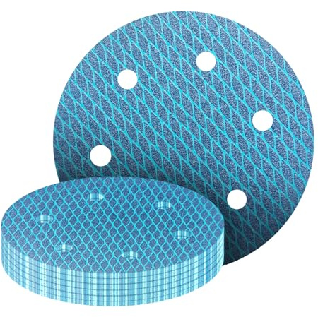 GZKTY Dischi Abrasivi 225mm, 25 Pezzi, 6 Fori, Grana 40/60/80/120/240, Giraffa levigatrice per cartongesso/muro/legno