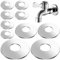 SDwfxd 10 Stk Wasserhahn Rosette, 22mm/26mm/34mm/40mm/50mm Edelstahl Selbstklebende Geteilte Rohrabdeckung, Abdeckrosetten für Wasserhähne, Rohre, Duschwanne