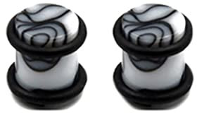 AMDXD Ear Tunnel Set, 2-10 mm Acrylic Earrings for Tunnels, Women's Solid Cylinder with String Earrings, Punk, Unisex, Pack of 2, Acrylic, Without cubic zirconia