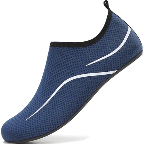 sportvibe Water Shoes Beach Shoes Lightweight Swim Quick Dry Aqua Breathable Barefoot for Women Men Surfing Running Driving Pool Sea Yoga (Dark Blue,9 UK/43 EU)