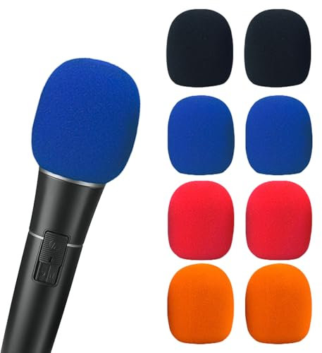 8 Stück Popschutz Mikrofon Windschutz,Mikrofon Schaumstoff,Antibakterieller Popschutz Schaumstoffabdeckung,Staubdichtes Mikrofonschutz für KTV,Familienfeier Outdoor,Aktivitäten und Bühnenperformances