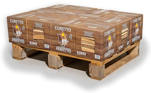 CUBETTO FEMIRO Legnetti Accendifuoco Faggio e Abete – 12 Scatole da 4 kg – Accendi Camino per Camini, Stufe, Forni e Barbecue – Confezione Pulita e Compattag)