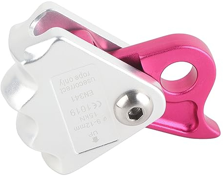 15KN Self Braking Stop Abseiling Device Rope Clamp Self Braking Stop Descender for 9‑12mm Rope Rescue Descender Rappel Ring Climbing Gear
