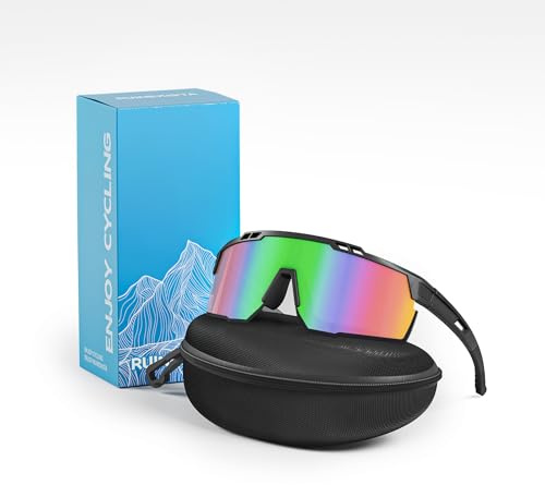 RUINEXISTA Gafas de Sol Deportivas para Hombre y Mujer, Gafas de Sol Polarizadas, Protección UV400, Patillas Ajustables, Gafas de Ciclismo para Pesca Golf Running Conducción Esquí Senderismo,Verde