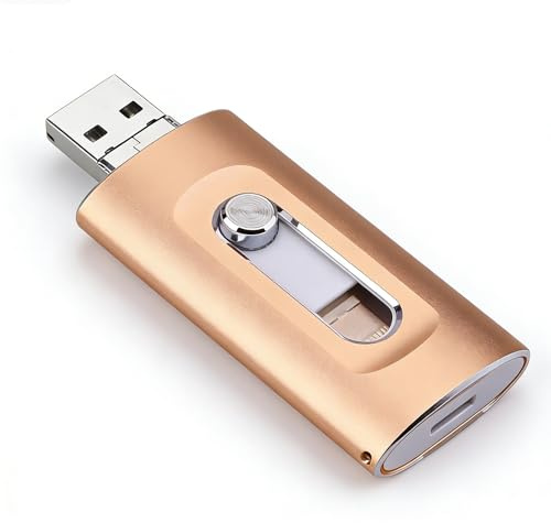 Sakerplus 3-in-1 Flash Drive for iPhone iPad & Computer, USB 3.0 Portable Storage Device with Lightning Connector (128, GB)