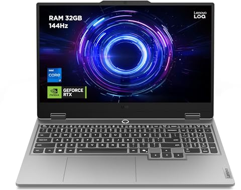 Lenovo LOQ 15 Notebook Gaming, NVIDIA GeForce RTX 5060 8GB GDDR7, Intel Core i7-13700HX (5.0 GHz), RAM 16GB DDR5-4800, 1TB SSD M.2 2242 PCIe 4.0x4 NVMe, FHD 144Hz, Windows 11 Tastiera Retroilluminata