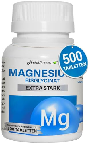 MAGNESIO BISGLICINATO | 500 Micro-Compresse Ad Alto Dosaggio | 300 mg – Alta Biodisponibilità | Riduce Stanchezza e Affaticamento | Supporta Muscoli, Sistema Nervoso e Ossa | Integratore Made in Italy