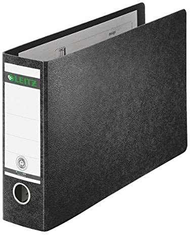 Leitz Qualitäts-Ordner 180° A4 quer, Schwarz, 80 mm Rücken, A4-Querformat, Einband aus Hartpappe, 10740000