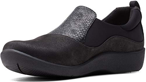 Clarks Paz Sillian, Mocasines Mujer, Negro (Black Leather 005), 39 EU Ancho