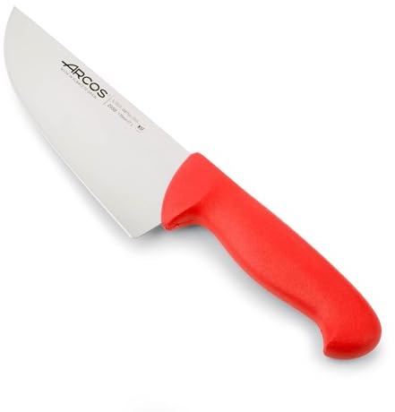 Arcos Fleischermesser Breite Klinge Edelstahl Nitrum 170 mm - Ideal für Fleisch, Roter Polypropylen-Griff, Serie 2900