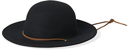 Brixton Men's Tiller Wide Brim Felt Fedora Hat, black, Large