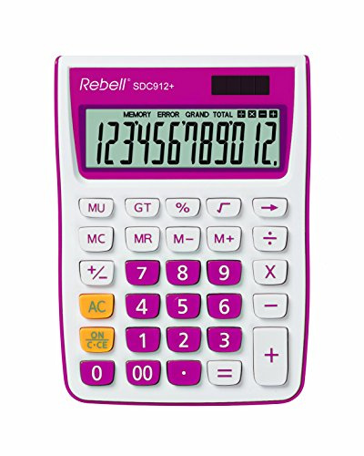 Rebell SDC912 elegante calculadora de escritorio - Rosa