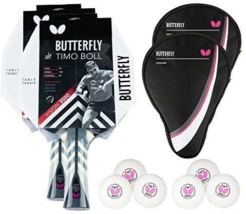 Butterfly® Timo Boll Vision 3000 Tischtennisschläger | Tischtennis Racket Bat TT Profi Wettkampfschläger für technisch fortgeschrittene Spieler | ITTF zertifizierter Wakaba Belag | Griffform konkav