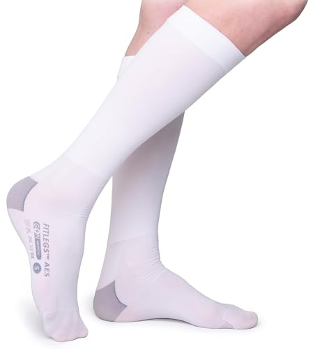 FITLEGS - Anti-Embolism Open-Toe Compression Stocking 18mmHg | Below Knee, DVT Prevention, Medical Grade, For Men and Women, For Hospital and Post-Operative