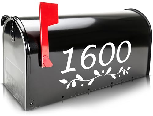ASSURED SIGNS 3 Inch REFLECTIVE Mailbox Numbers for Outside - 5 Complete Sets 0-9 Numbers - Self Adhesive Vinyl Stickers for Mailbox - Weatherproof White Address Number Decals