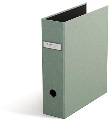 BIGSO ARCHIE Ordner mit 2 Ringen und Hebelmechanik – Ringordner aus Faserplatte und Papier mit Leinenoptik – Ringbuch A4 zum Abheften von losem Papier – mintgrün