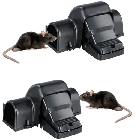 Dokeno 2pz Piege a Souris, Piège à Rats et Souris, Piege Souris Vivante, Piège à Rats, Piege a Rat Intérieur & Extérieu, Trappe Sourisne pour Cuisine, Jardin, Contiennent Pas d'appât pour Rongeurs